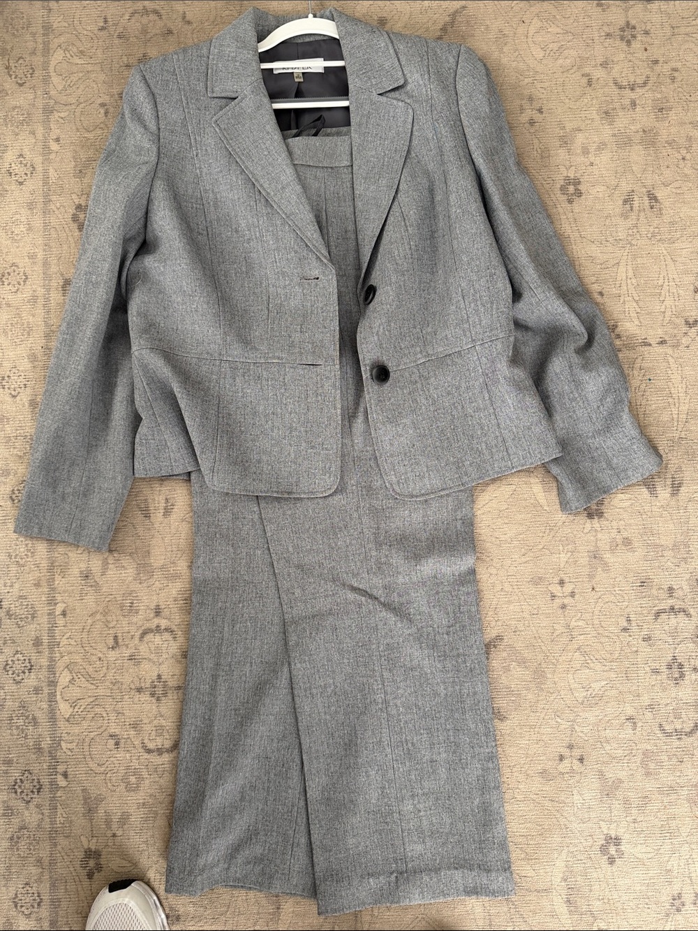 Kasper Gray Two-Piece Women’s Suit Jacket and Skirt
